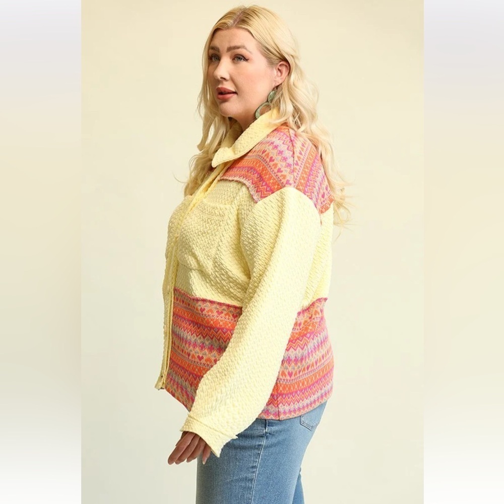 LIGHTWEIGHT SQUISHY SOFT WAFFLE SWEATER SHACKET SIZE XL NWT PLUS SIZE - Picture 4 of 13